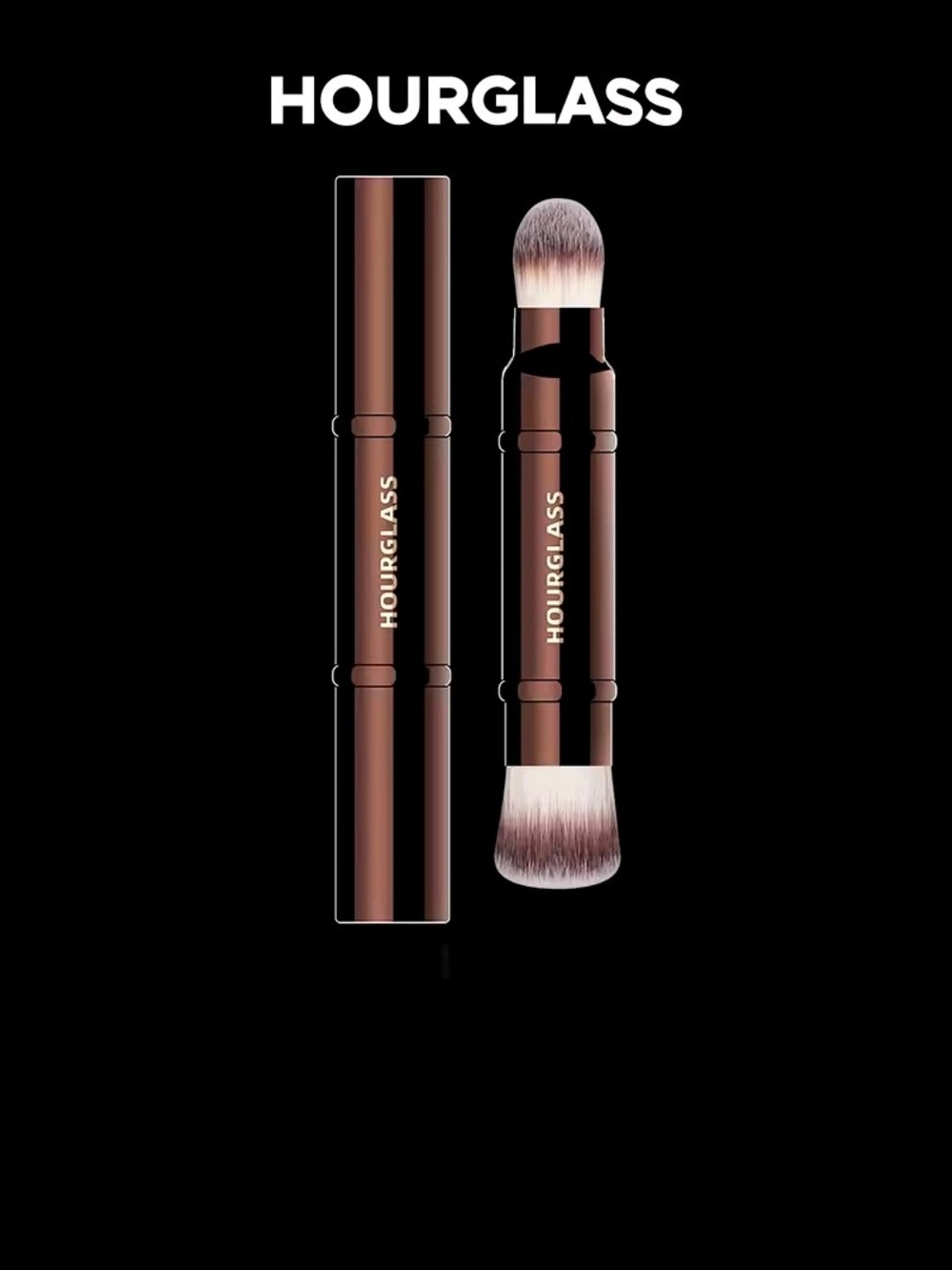 Hourglass Dual-Ended Makeup Brush in Metallic Brown